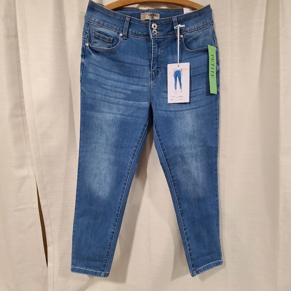 NWT Sandpiper Skinny Blue High Rise Push Up Jegging Petite Women's Jeans Sz 10P